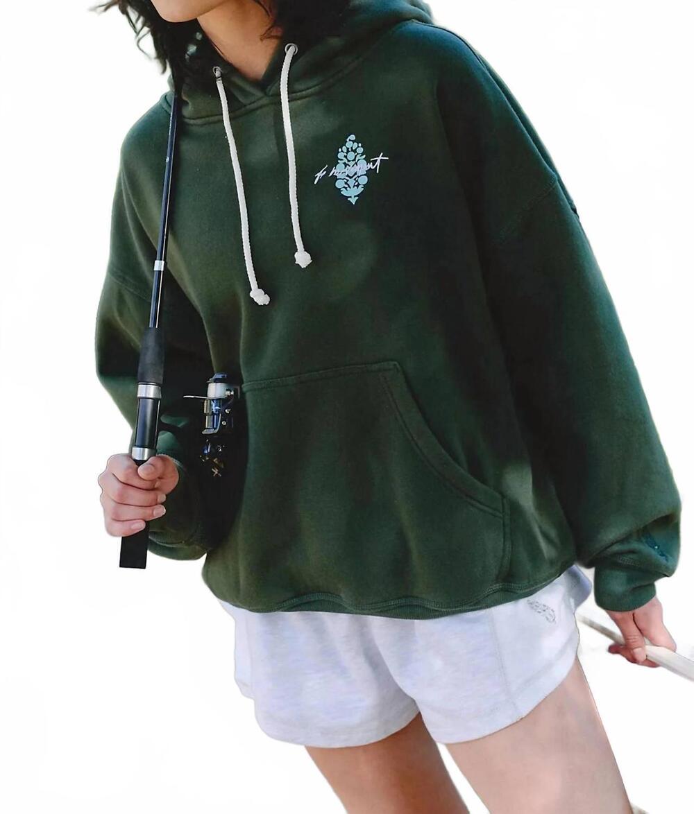NEW FP MOVEMENT final call front logo hoodie in ivy combo